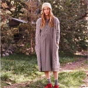 Great. Long Loop Fringe Wool-Kissed Mohair Blend Oversized Duster Cardigan Small